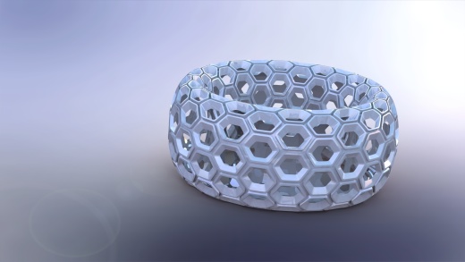 蜂窝图案手镯使用Solidworks缩略图