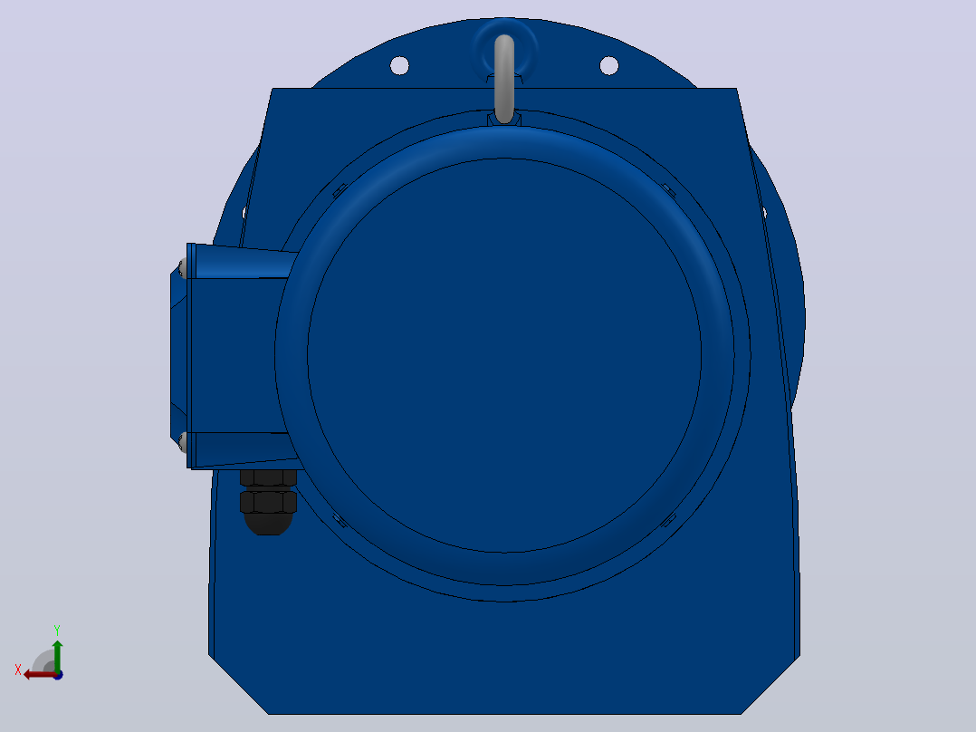RF147法兰轴伸式安装斜齿轮减速机RF147-Y30-4P-200L-M1-0°-Φ550后视图