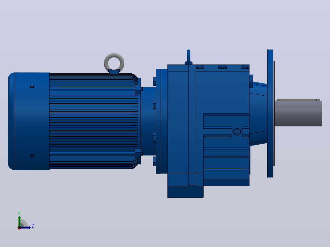 RF147法兰轴伸式安装斜齿轮减速机RF147-Y30-4P-200L-M1-0°-Φ550左视图