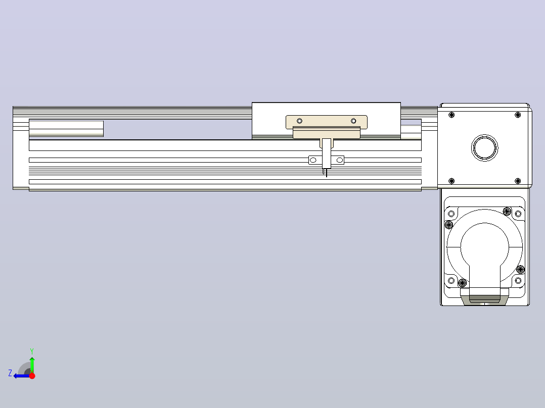皮带直线轴半封闭可选导轨TPA-HNB-105D-90-L100-RP-C-P20-N3右视图