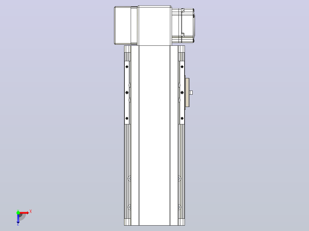 皮带直线轴半封闭可选导轨TPA-HNB-105D-90-L100-RP-C-P20-N3俯视图