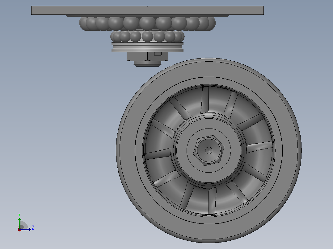脚轮Colson-6_05209_4E9左视图