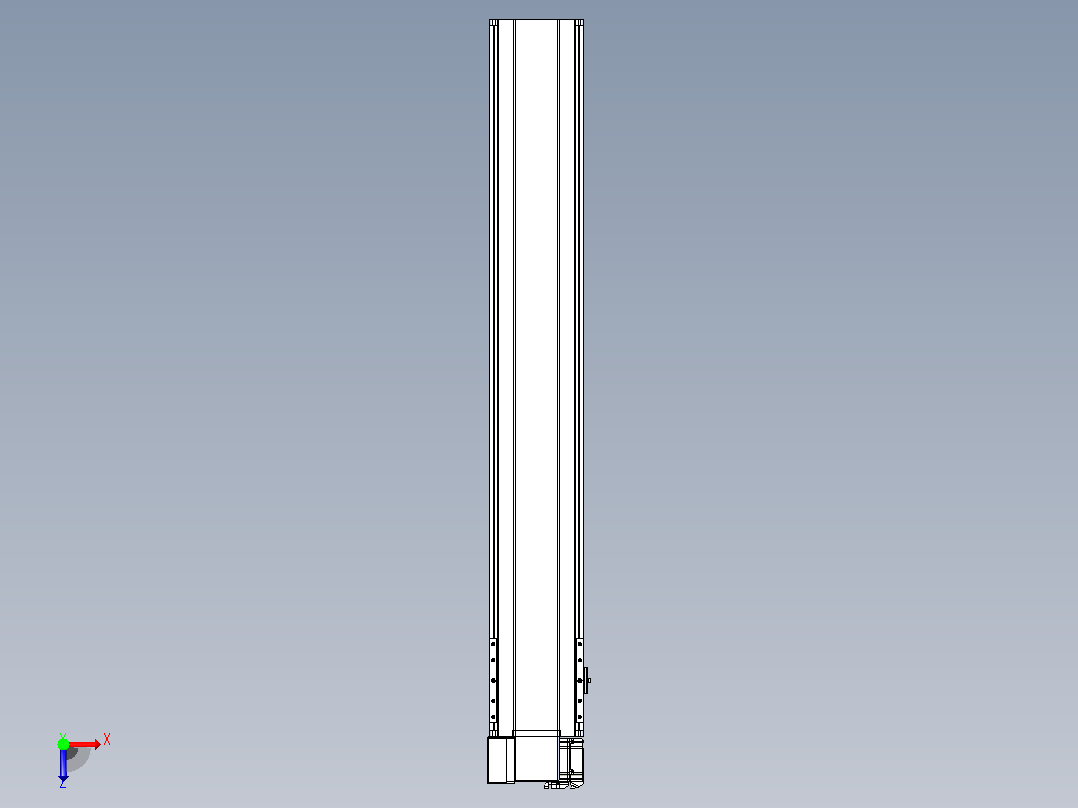 皮带直线轴半封闭可选导轨TPA-HNB-175D-140-L1050-LP-Y-P75-N3俯视图