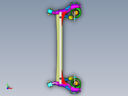 非独立扭力梁后悬架 机械设备 图纸 CATIA 3D模型文件素材前视缩略图