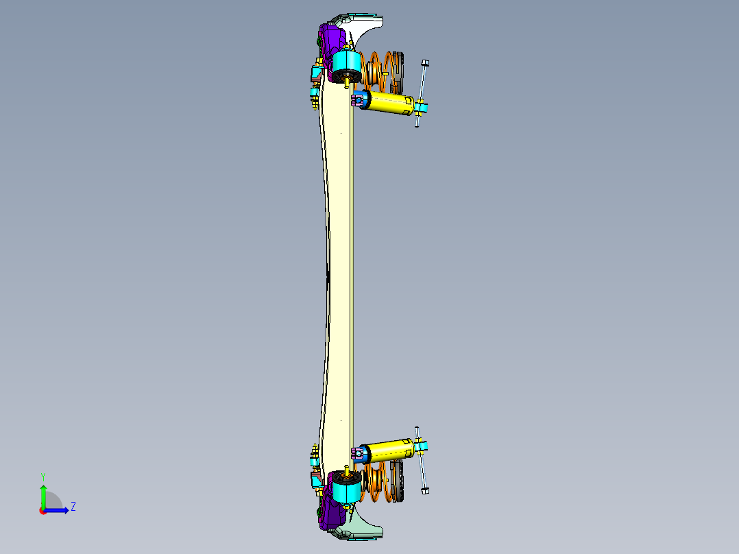 非独立扭力梁后悬架 机械设备 图纸 CATIA 3D模型文件素材左视图