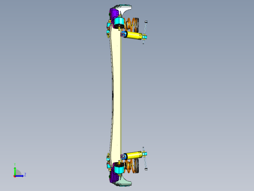 非独立扭力梁后悬架 机械设备 图纸 CATIA 3D模型文件素材左视缩略图