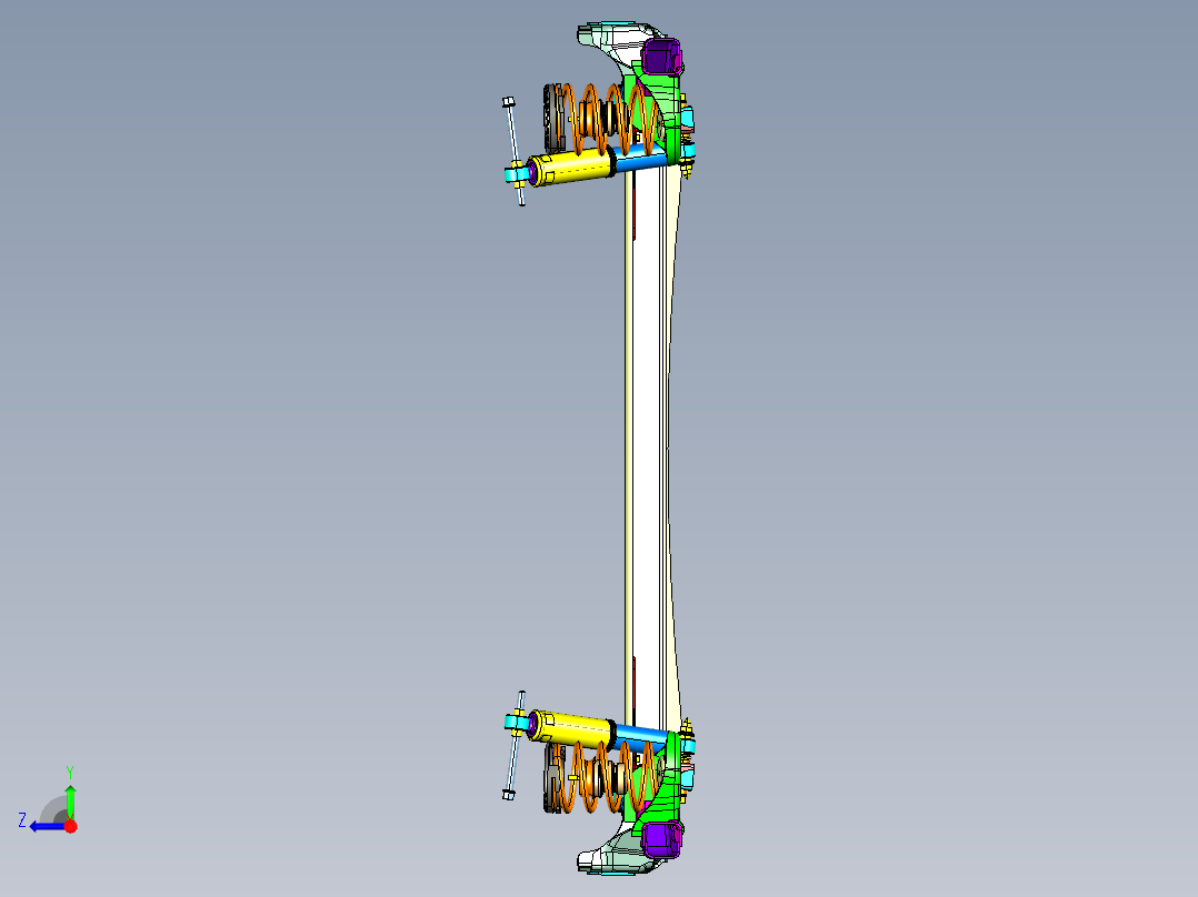 非独立扭力梁后悬架 机械设备 图纸 CATIA 3D模型文件素材右视图