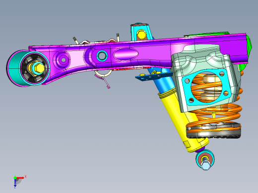 非独立扭力梁后悬架 机械设备 图纸 CATIA 3D模型文件素材俯视缩略图