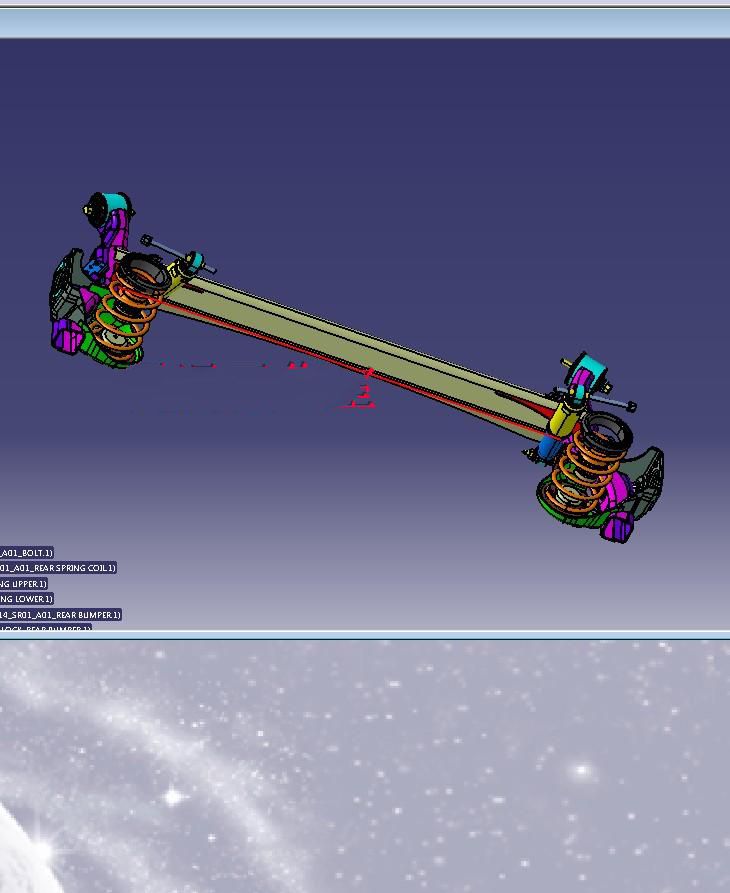 非独立扭力梁后悬架 机械设备 图纸 CATIA 3D模型文件素材