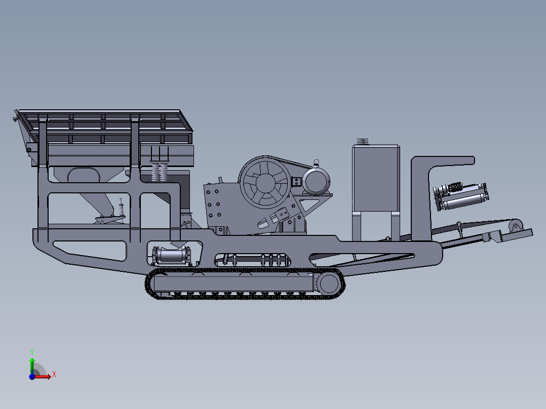 G693 ZY10442 履带式移动破碎站前视图