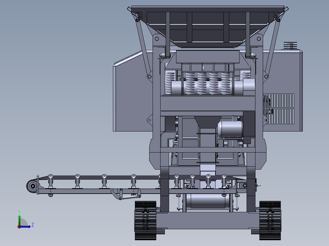 G693 ZY10442 履带式移动破碎站左视图