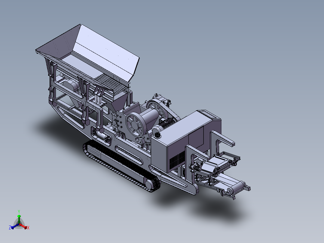 G693 ZY10442 履带式移动破碎站正等轴测图