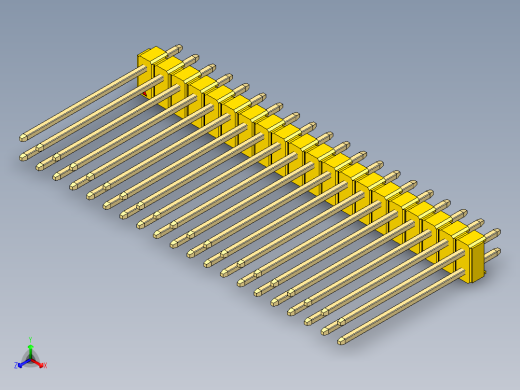彩色公头100mil（2.54mm）系列-DS1021_yellow_2x20p_100mil_Type19_rev1.0