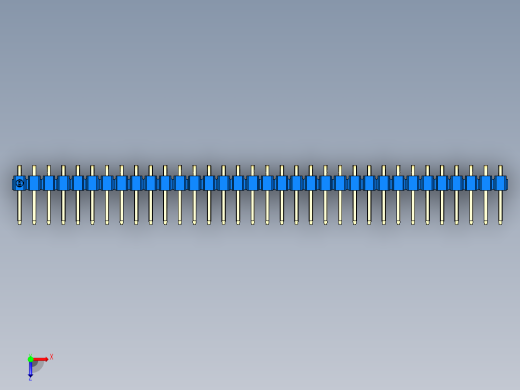 彩色公排针 100mil 2.54mm 系列-DS1022_blue_1x34p_100mil_TypeD_rev1.0俯视缩略图