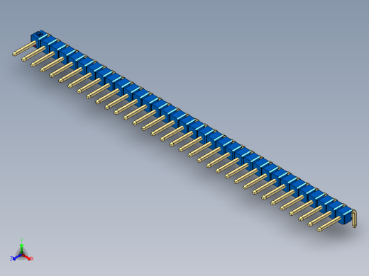 彩色公排针 100mil 2.54mm 系列-DS1022_blue_1x34p_100mil_TypeD_rev1.0正等轴测缩略图
