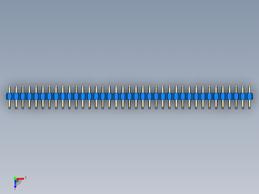 彩色公排针 100mil 2.54mm 系列-DS1022_blue_37p_100mil_TypeU_rev1.0俯视缩略图