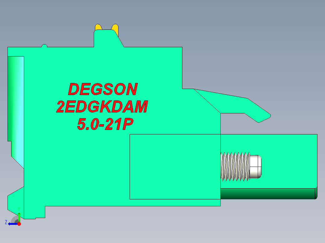 DEGSON 2EDG（M） 系列 5.0mm 螺丝锁紧可插拔接线端子组-2EDGKDAM-5.0-21P-14-00AH右视图