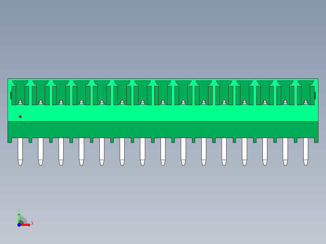 DEGSON 15EDG 系列 3.5mm 插拔式接线端子 FullPack-15EDGLC-3.5-15P-14-00AH前视图