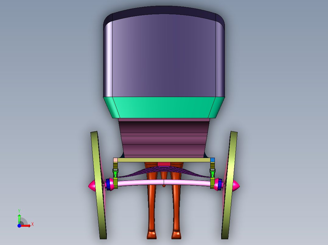 运动休闲迷你观光马车前视图