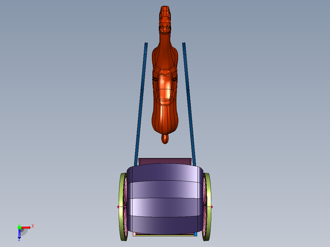 运动休闲迷你观光马车俯视图