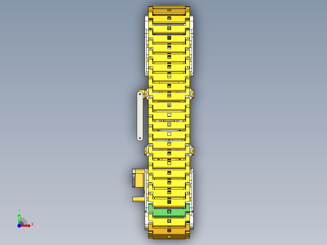 可弯曲转向的履带轮前视图