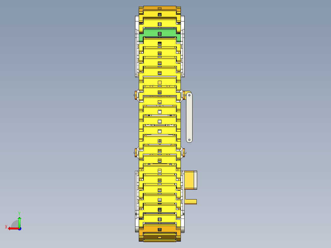 可弯曲转向的履带轮后视图