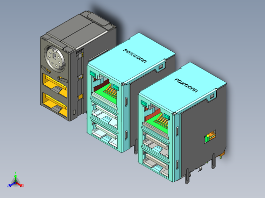 带PS2-局域网的双USB2.0-USB3.0正等轴测缩略图