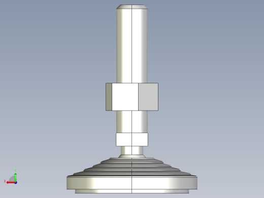 水平調整腳座(SUS製)LVA100-SUS-3D多系列多零件图纸模型后视缩略图
