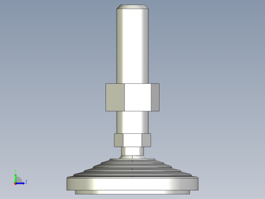 水平調整腳座(SUS製)LVA100-SUS-3D多系列多零件图纸模型左视缩略图