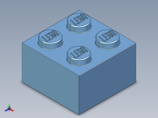 乐高套装 4421基本积木-4201235 - 3003 Medium Blue Brick 2 x 2.STEP正等轴测缩略图