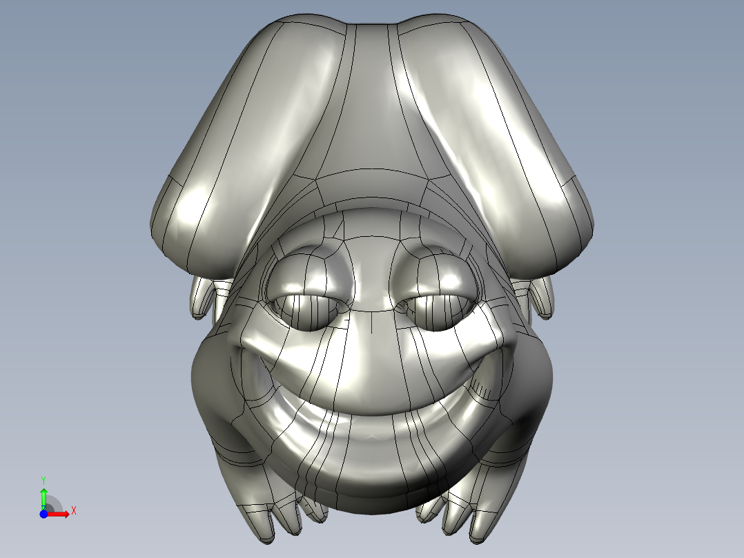 可爱的青蛙喷泉前视图