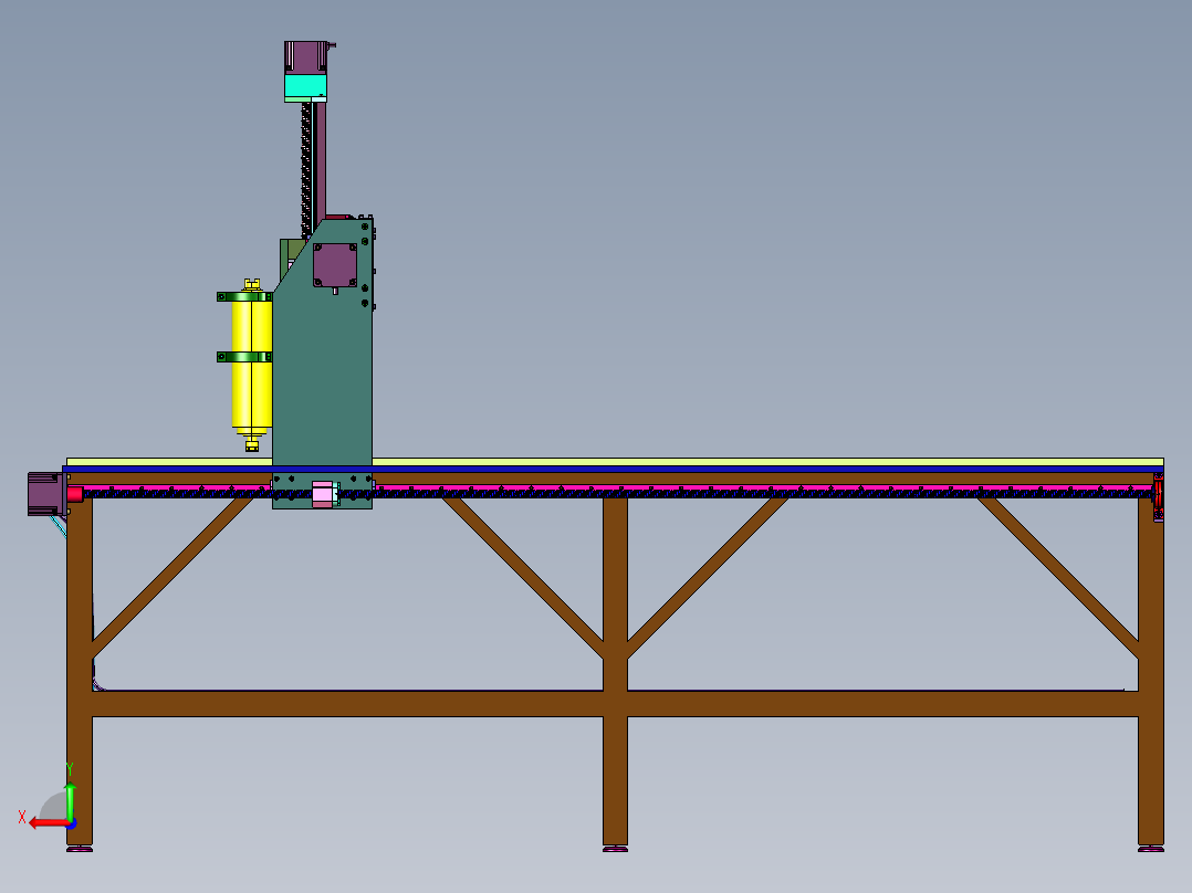 实木家具大型木工雕刻机后视图