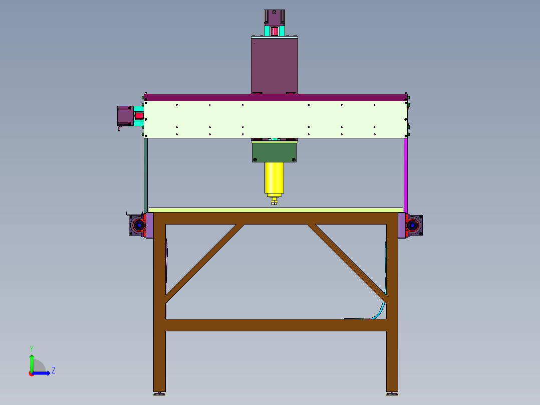 实木家具大型木工雕刻机左视图