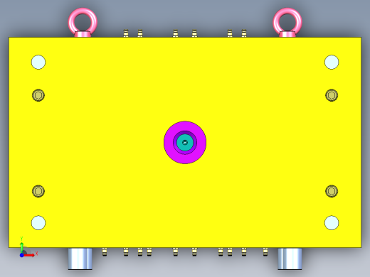 2 cavity and 8 lifters模具设计3D图纸 STP格式前视缩略图
