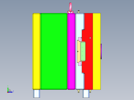 2 cavity and 8 lifters模具设计3D图纸 STP格式左视缩略图