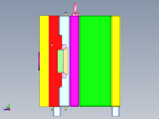 2 cavity and 8 lifters模具设计3D图纸 STP格式右视缩略图