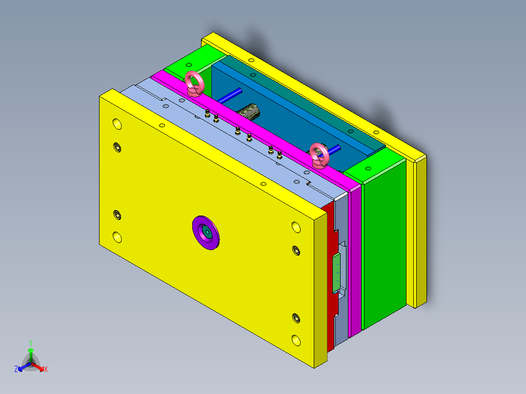2 cavity and 8 lifters模具设计3D图纸 STP格式正等轴测图