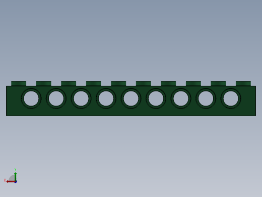 乐高机械组积木（横梁）-4203291 - 2730 Dark Green Technic Brick 1 x 10 with Holes后视缩略图