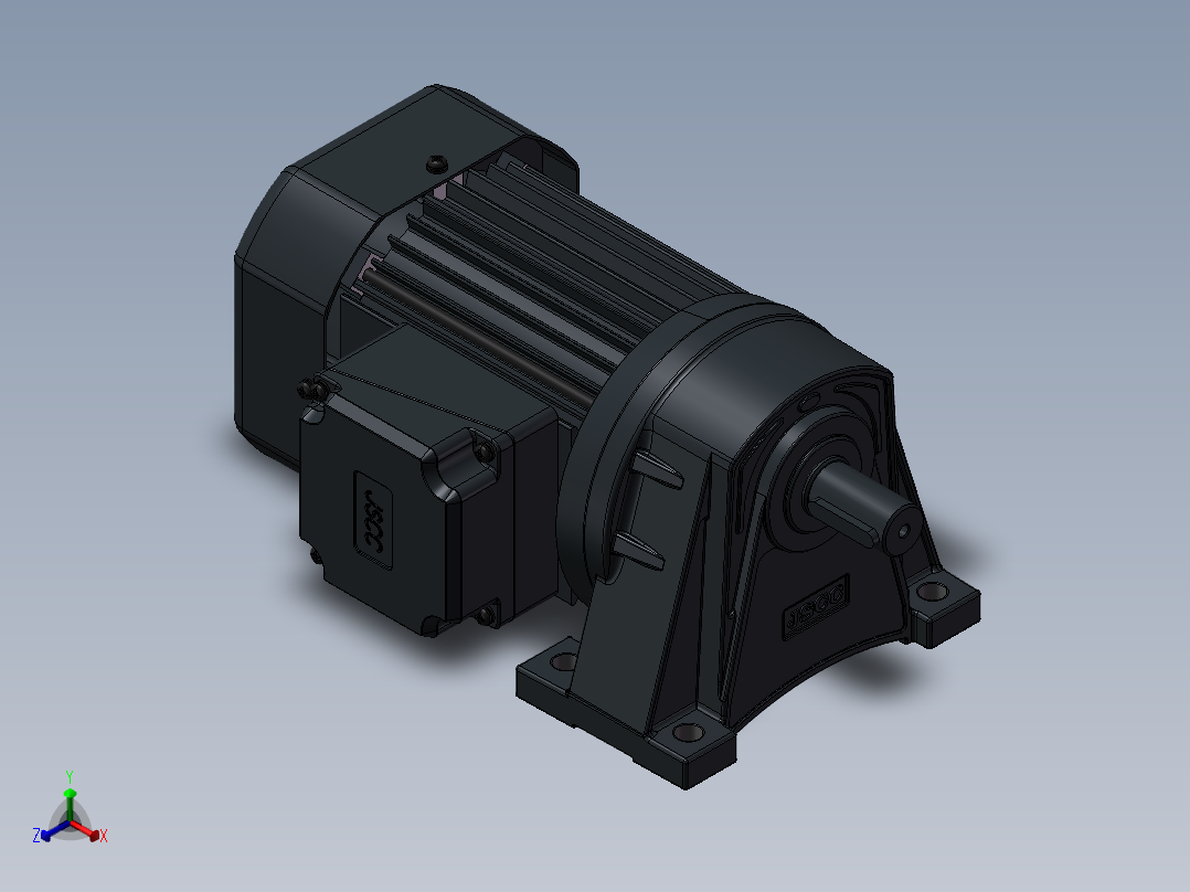 精研电机精研卧式 s250h01-L正等轴测图