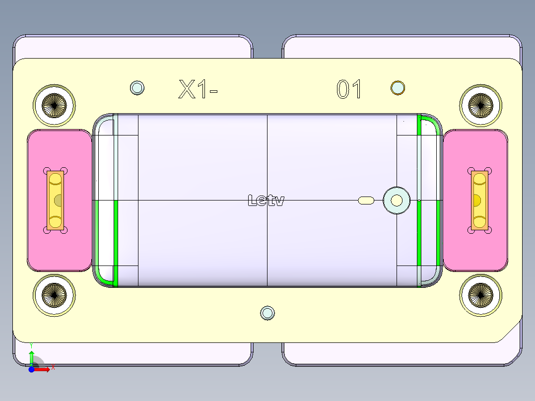 X1-笔记本CNC工装夹具三维模型CNC8-0605前视图