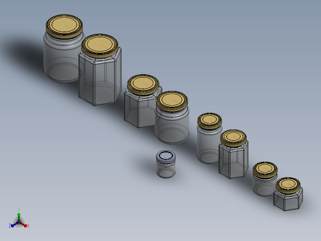 瓶盖、盖子(61)正等轴测图