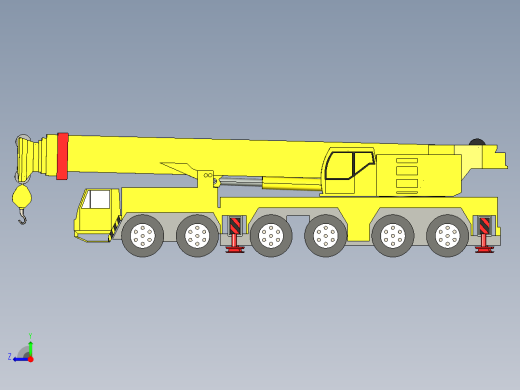 简易利勃海尔移动塔式起重机三维建模图纸 solidworks设计 附STEP右视缩略图