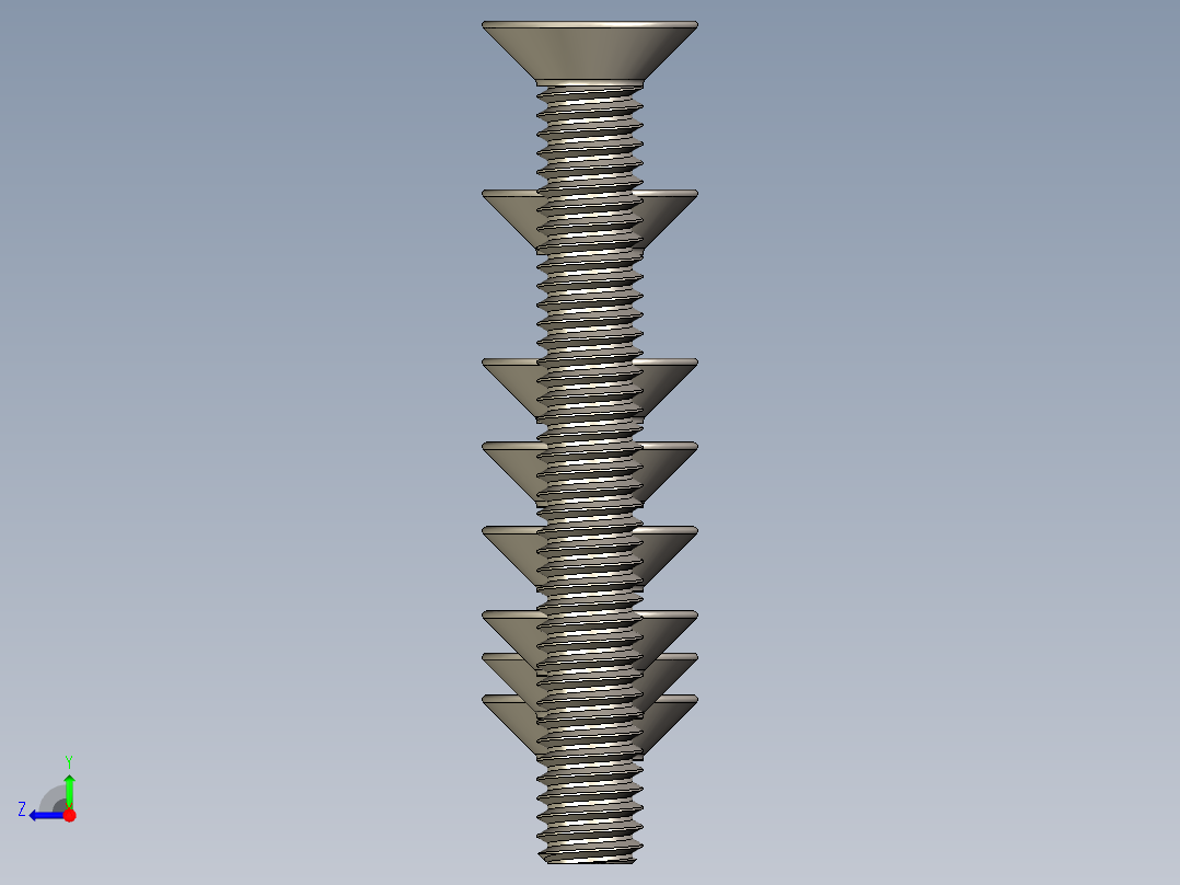 M2系列沉头内六角螺钉右视图