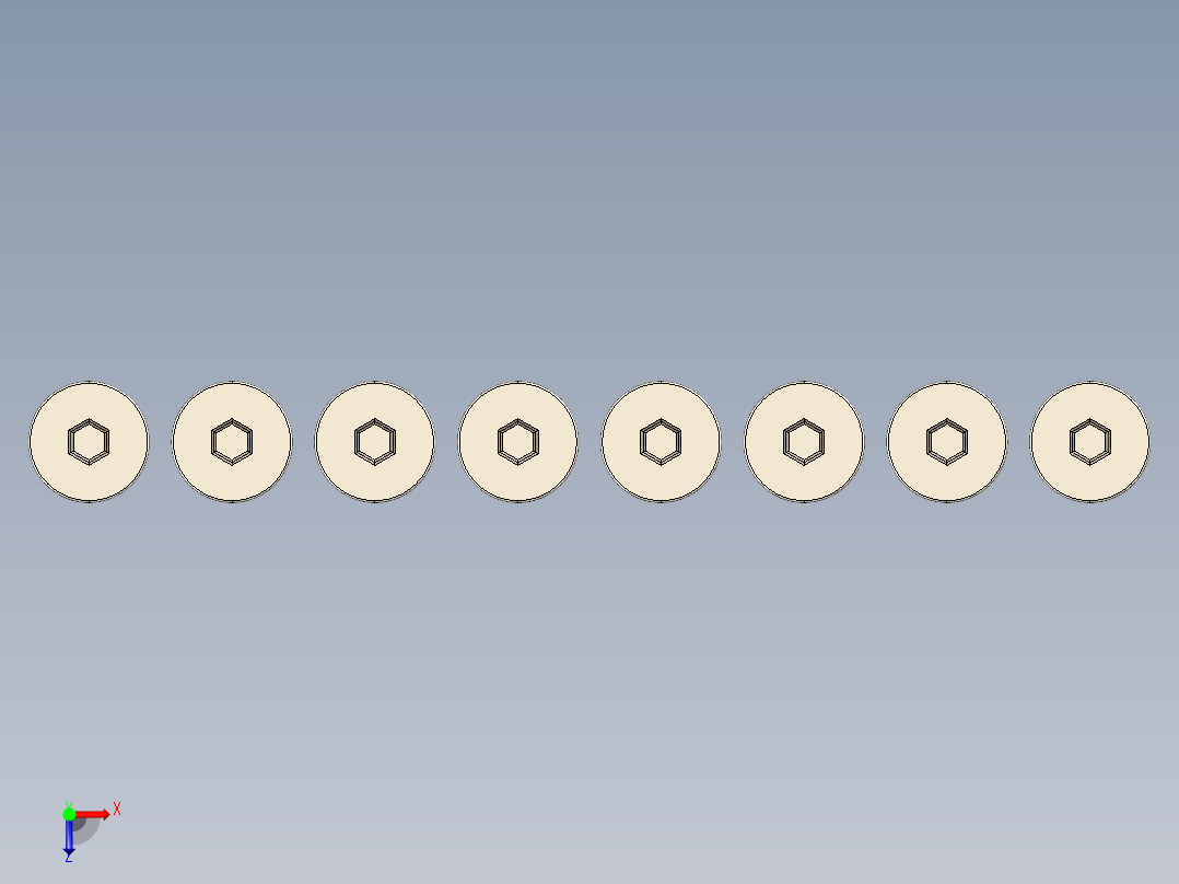 M2系列沉头内六角螺钉俯视图