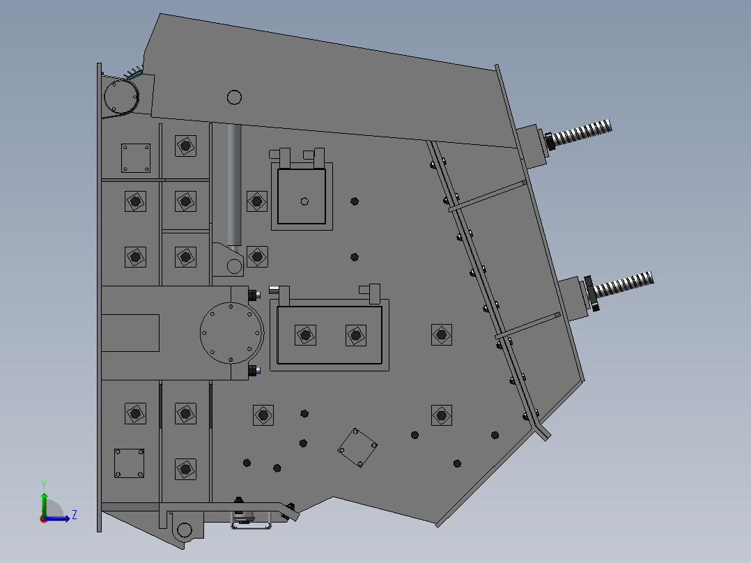 破碎机、冲击式破碎机设备左视图