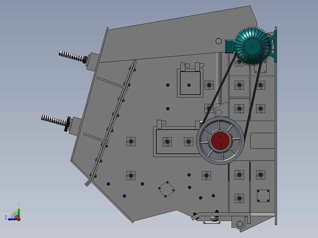 破碎机、冲击式破碎机设备右视图
