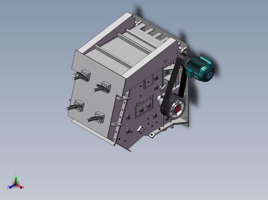 破碎机、冲击式破碎机设备正等轴测图
