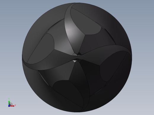 4刃硬质合金球头立铣刀3D模型D20前视缩略图