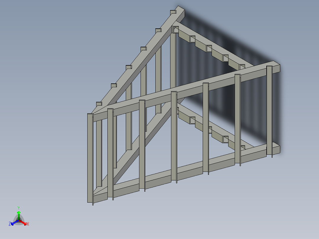机架到材料轮正等轴测图