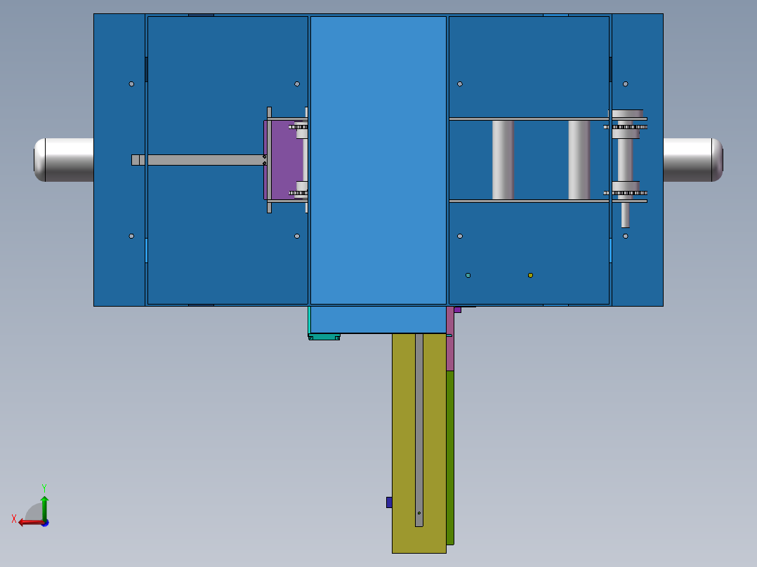 双头打销孔机后视图